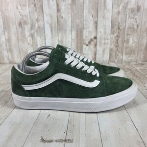 Vans Old Skool Forest Green Suede Water Repellent Sneakers Mens 8 Womens 9.5
